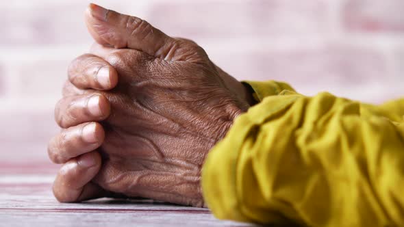 Close Up of Hands of a Elderly Person