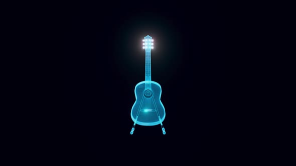 Acoustic Guitar Hologram Rotating Hd