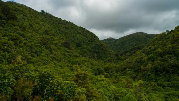 Green Mountain and Cloudy Sky