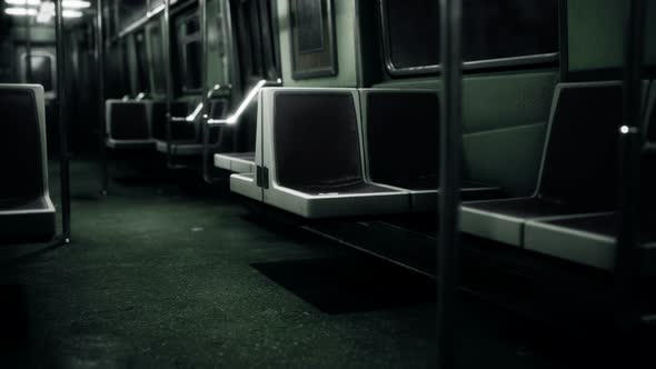 Inside of New York Subway Empty Car