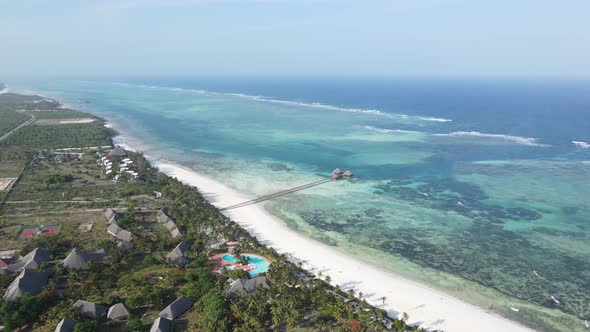 Aerial View of the Ocean Near the Coast of Zanzibar Tanzania
