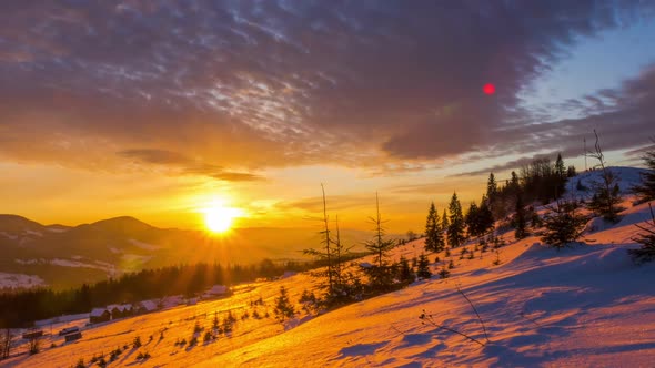 Sunrise over the Winter Mountain