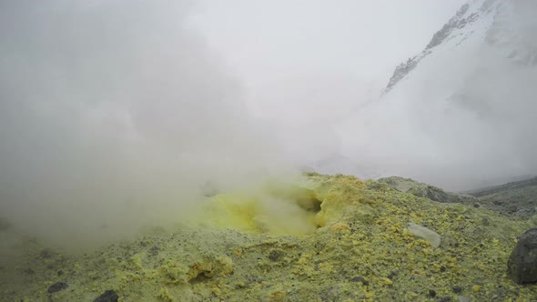 Sulfur Fumarole Emits Powerful Jet of Smelly Steam and Gas