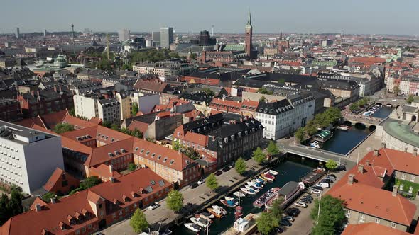 Aerial view of Copenhagen waterfront, Denmark