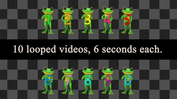 Frog Colorful Numbers Pack