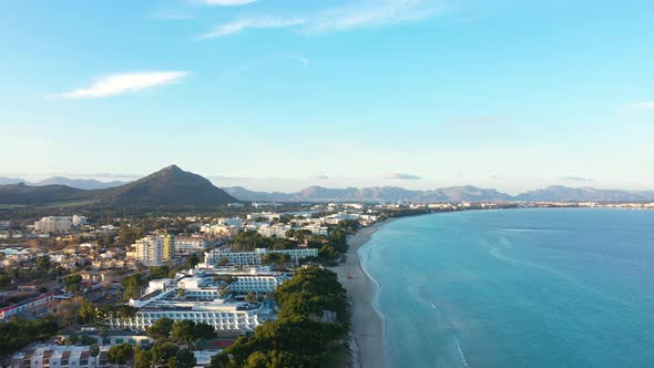 Aerial view of the Alcudia beach