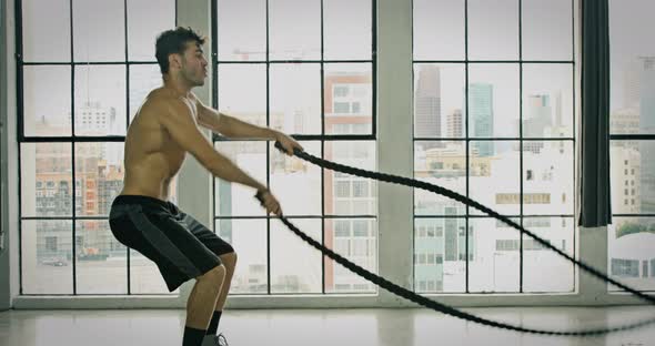 Athletic Male Workout Crossfit Slow-Motion