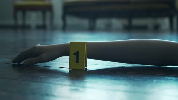 Closeup of a Crime Scene in a Deceased Person's Home.