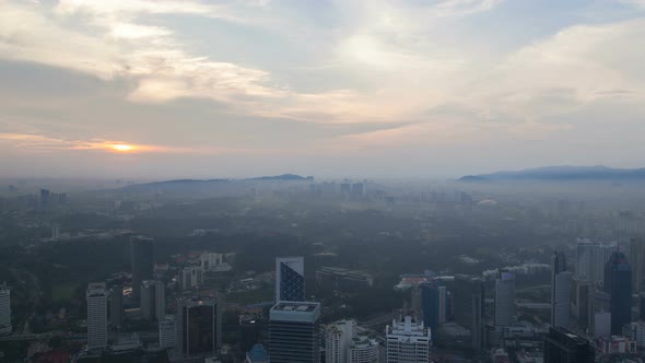 Kuala Lumpur Dusk Sunset Timelapse Panorama