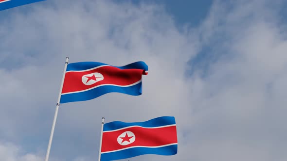 North Korea Flag on the Operating Chipset circuit board