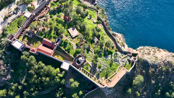 Alanya Castle Alanya Kalesi Aerial View 4K