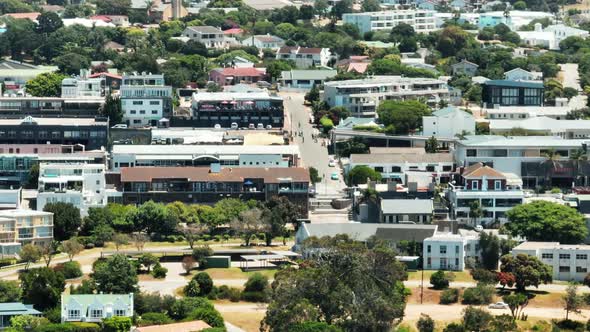 Aerial View of Buildings and Streets in City