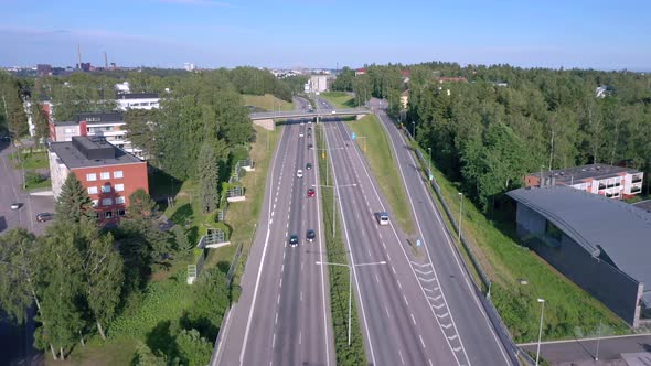 The Buildings and Trees on the Side of the Bridge in Helsinki Finland