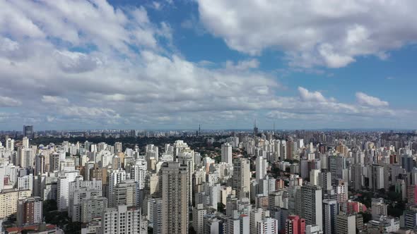 Sao Paulo Brazil. Panoramic landscape of downtown city buildings