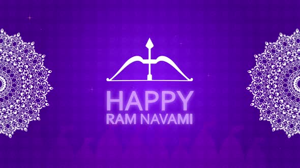 4k Beautiful Ram Navami Background with 3d text