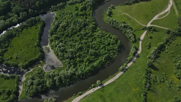 Rural Landscape, River Channels. Dense Forests. Landscape