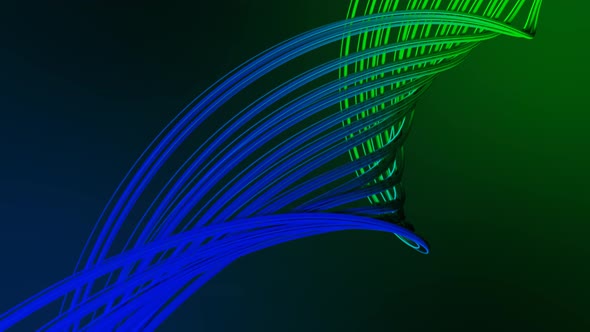 Blue Green Gradient Geometric 3d Line Animated Background