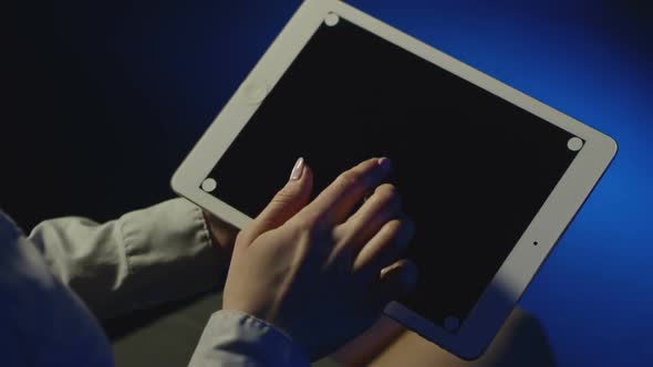 Woman Using Electronic Gadget