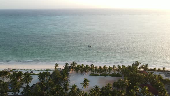 Zanzibar Tanzania  Aerial View of the Ocean Near the Shore of the Island Slow Motion