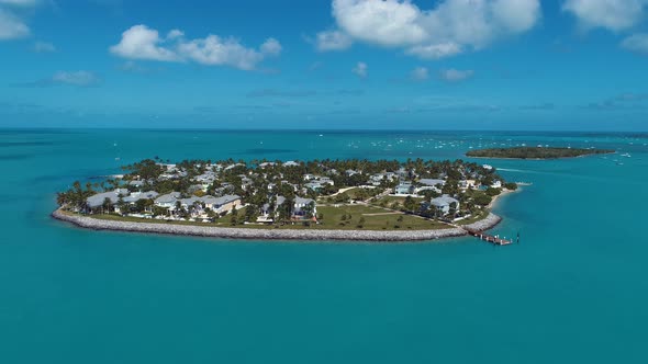 Paradise landscape of caribbean sea of Florida Keys Florida United States.