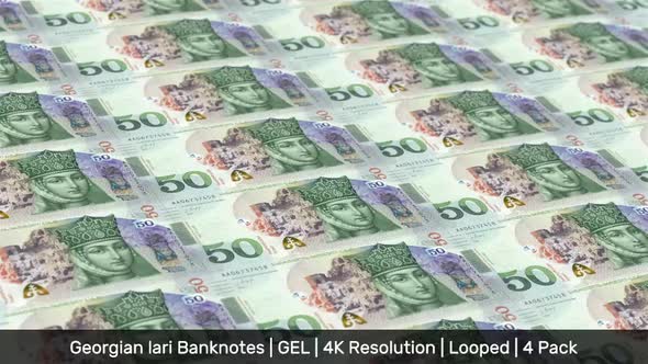 Georgia Banknotes Money / Georgian lari / Currency ₾ / GEL / 4 Pack - 4K