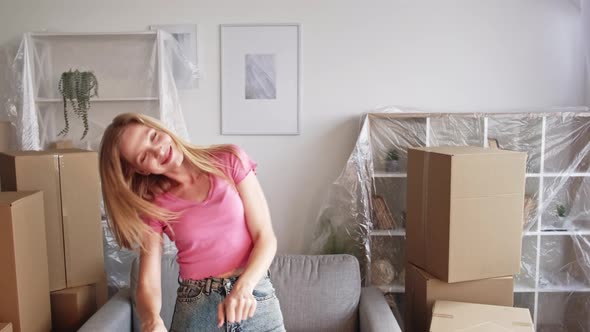 Moving Apartment Excited Woman House Mortgage