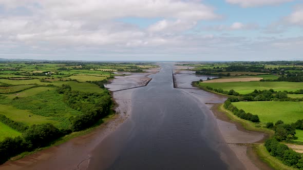 Aerial View of Ballina in County Mayo  Republic of Ireland