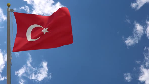 Turkey Flag On Flagpole