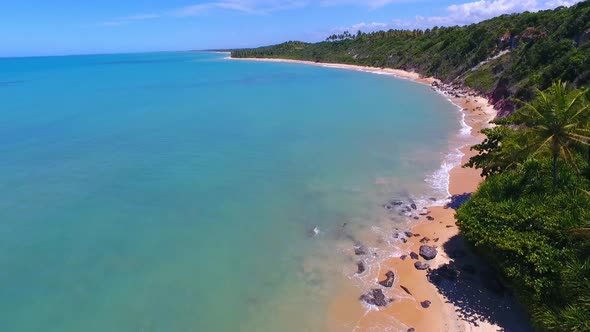 Caraiva beach at Porto Seguro Bahia Brazil. Tropical beach scenery