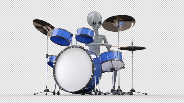 Alien Playing Drums alt