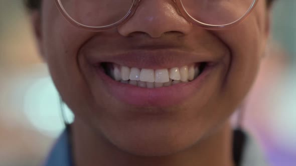 Close Up of Lips of African Woman