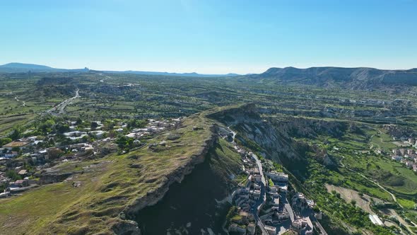 Cappadocia aerial view 4 K View of the City Urgup