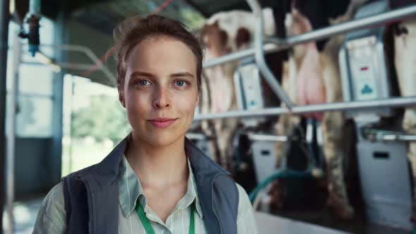 Portrait Woman Manager Livestock Facility