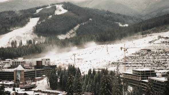 Ski Resort in Winter Season in Day Time