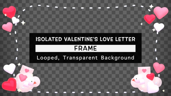 Isolated Valentines Love Letter Frame alt