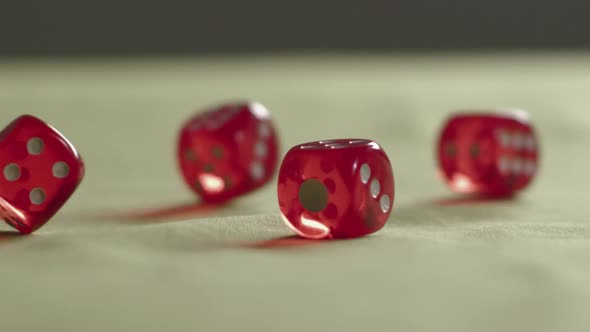 Hands Throwing Dice On The Table In Casino.