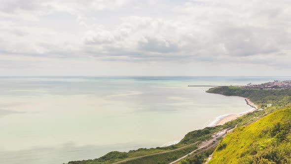 Time-lapse view of clouds over English Channel from cliffs of Dover