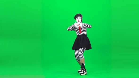 Mime Girl Acting Like She Photographer