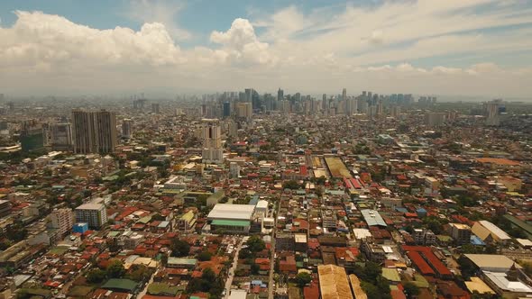 City Landscape with Skyscrapers Manila City Philippines