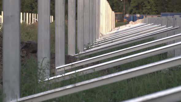 Alternative Energy Source Row of Racks for Solar Panels in the Field