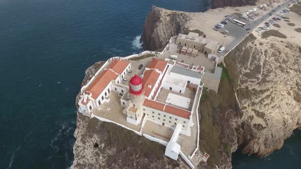 Unique drone footage showing clouds approaching Cabo de Sao Vicente