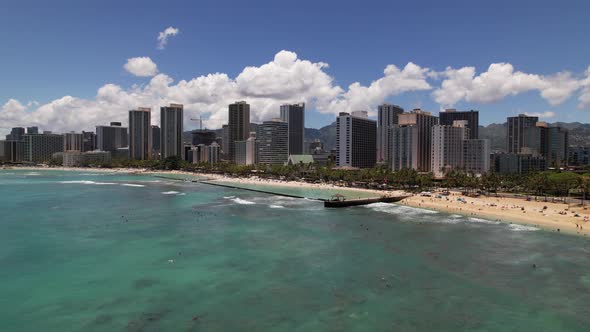 Honolulu and Waikiki Beach Buildings Push In