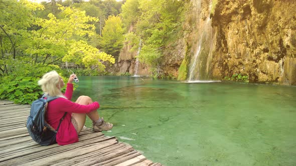 Woman in Plitvice Lakes National Park