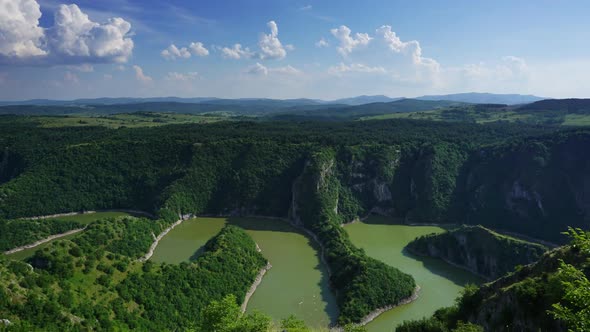 Meanders at Rocky River Uvac in Serbia Timelapse