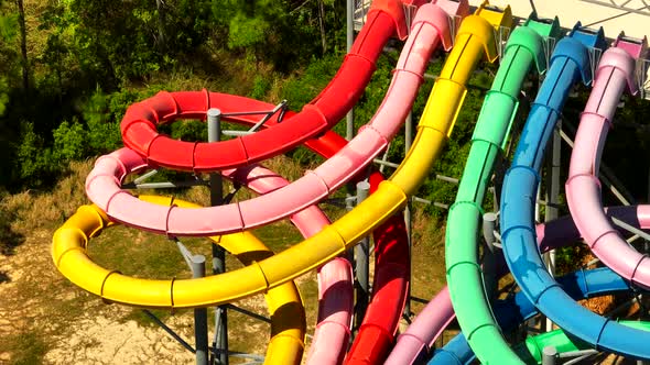 Colorful Water Park Slide Tubes