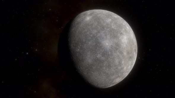 Detailed View of Planet Mercury From Space