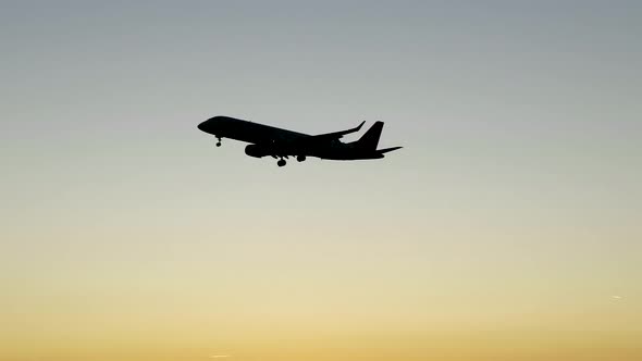 Modern Airplane Airliner Landing at Airport alt