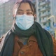 Portrait of young woman in face mask on street, Italy - VideoHive Item for Sale