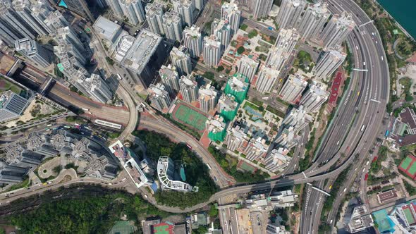 Top Down View of Hong Kong City