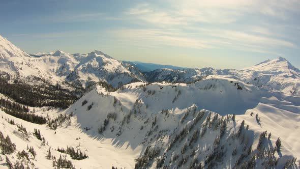 Swift Creek Aerial Mt Baker Winter Birds Eye View